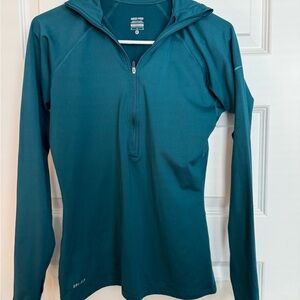 Nike Teal Quarter-Zip Long Sleeve Performance Top